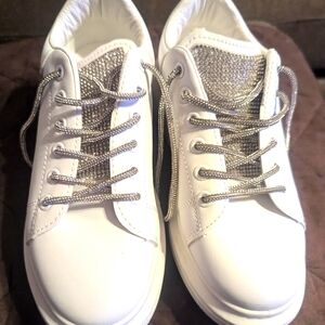 NWOT Rhinestone Shoelace Bling Sneakers